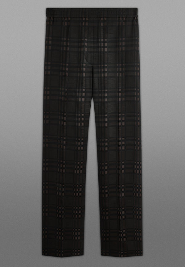 THE CHECKED SATIN TROUSERS