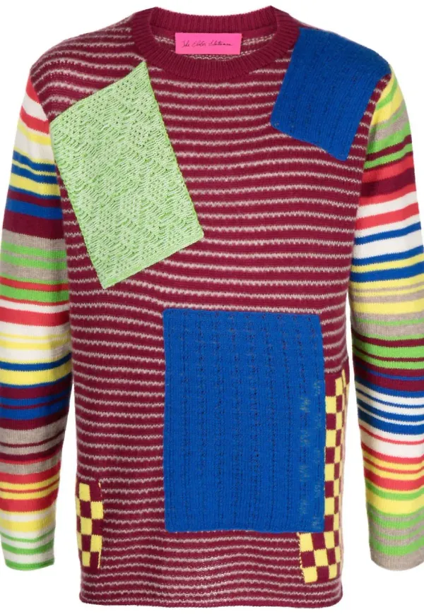 The Elder Statesman sweatshirt med lappdesign - Röd