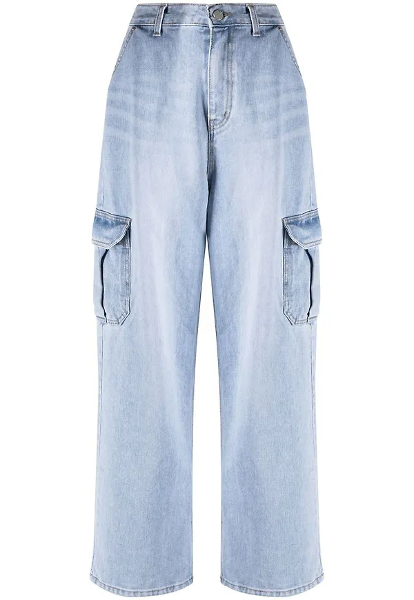 The Frankie Shop Kai cargojeans med vida ben - Blå
