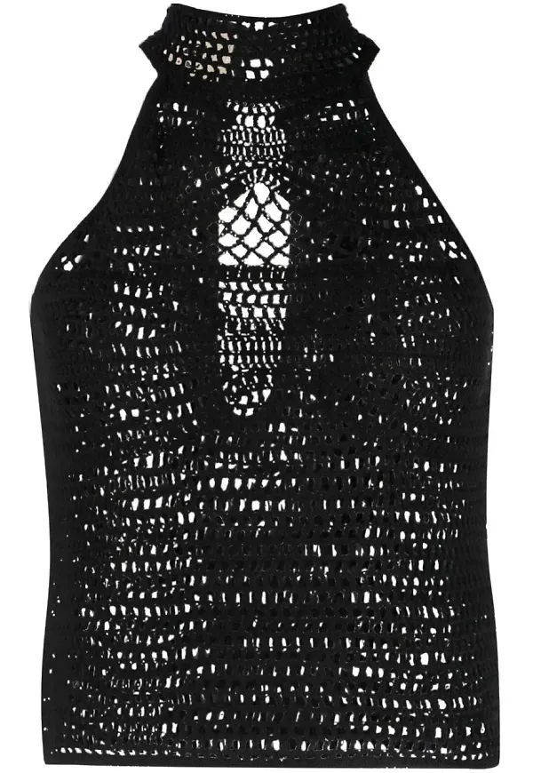The Garment virkstickad topp med halterneck - Svart