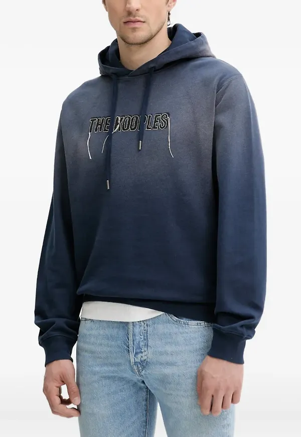 The Kooples hoodie med blekt effekt - Blå
