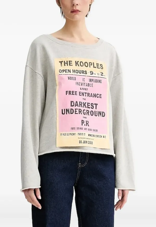 The Kooples tröja med grafiskt tryck - Grå
