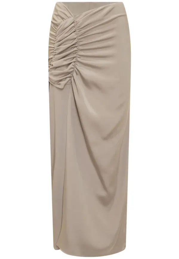 The Mannei kjol med draperad design - Neutral