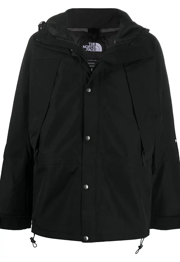 The North Face tvåfärgad puffkappa - Svart