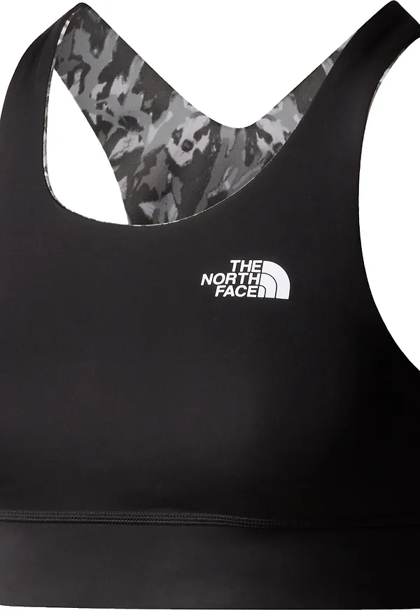 The North Face Women's Flex Printed Bra Asphalt Grey Abstract Lightning Print
