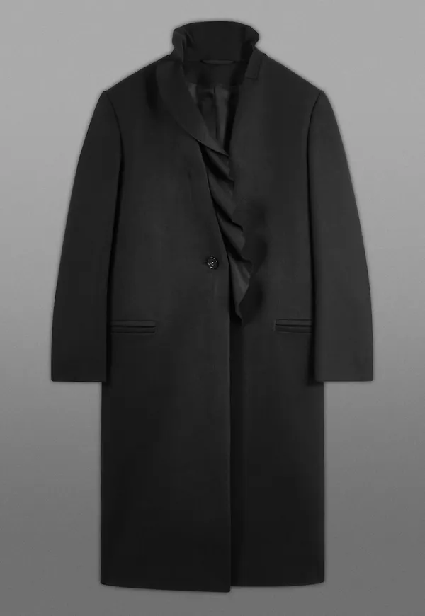 THE RUFFLED TAILORED WOOL COAT