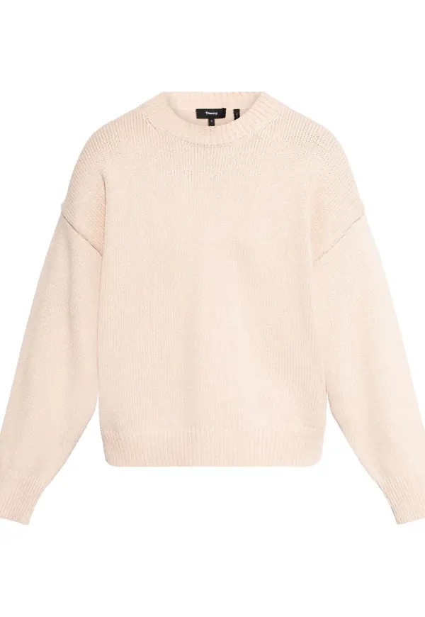 Theory tröja med rundad hals - Rosa