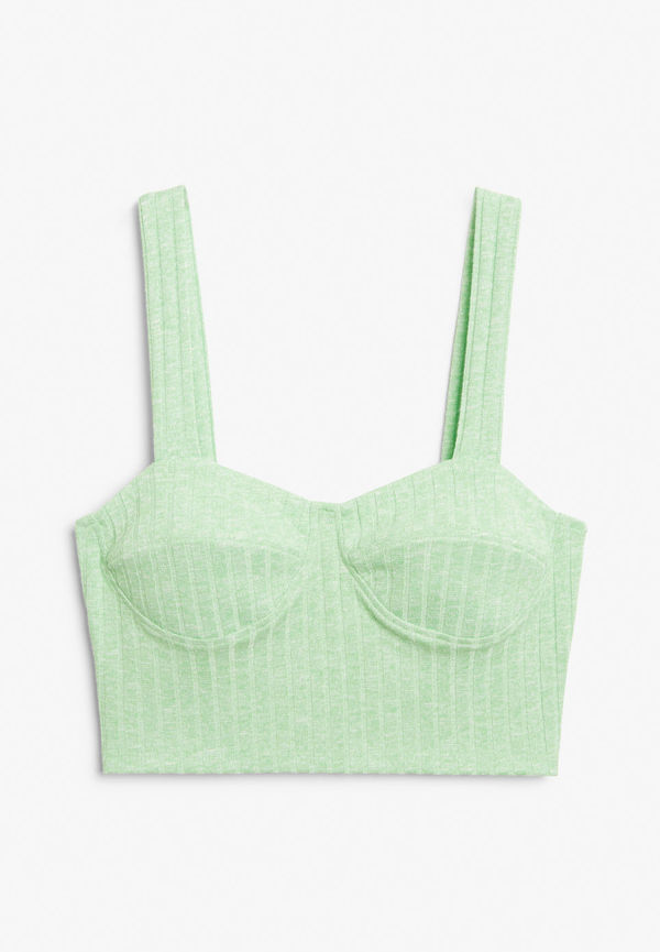 Thick strap crop top - Green