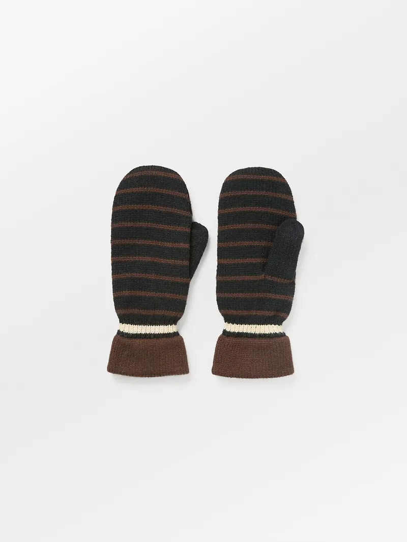 Thin Striped Emerald Mittens