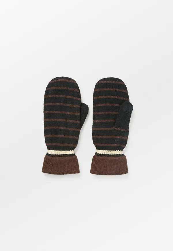 Thin Striped Emerald Mittens