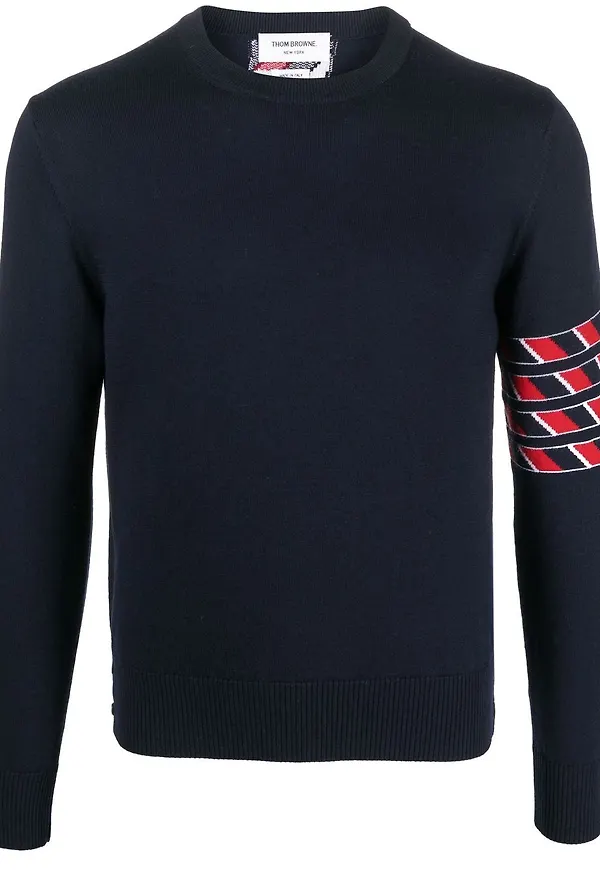 Thom Browne 4-Bar intarsiastickad tröja - Blå