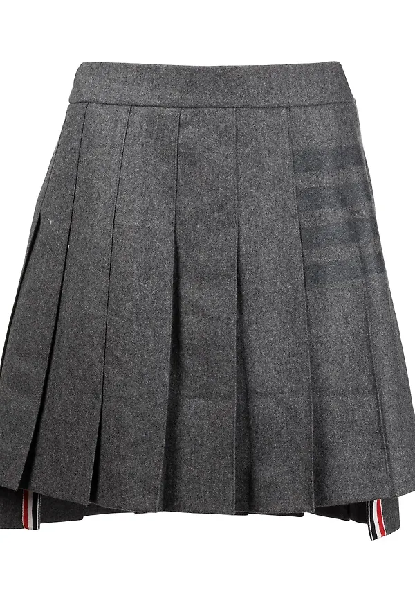 Thom Browne 4-Bar plisserad kjol - Grå