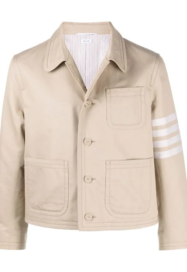 Thom Browne 4-Bar skjortjacka - Neutral