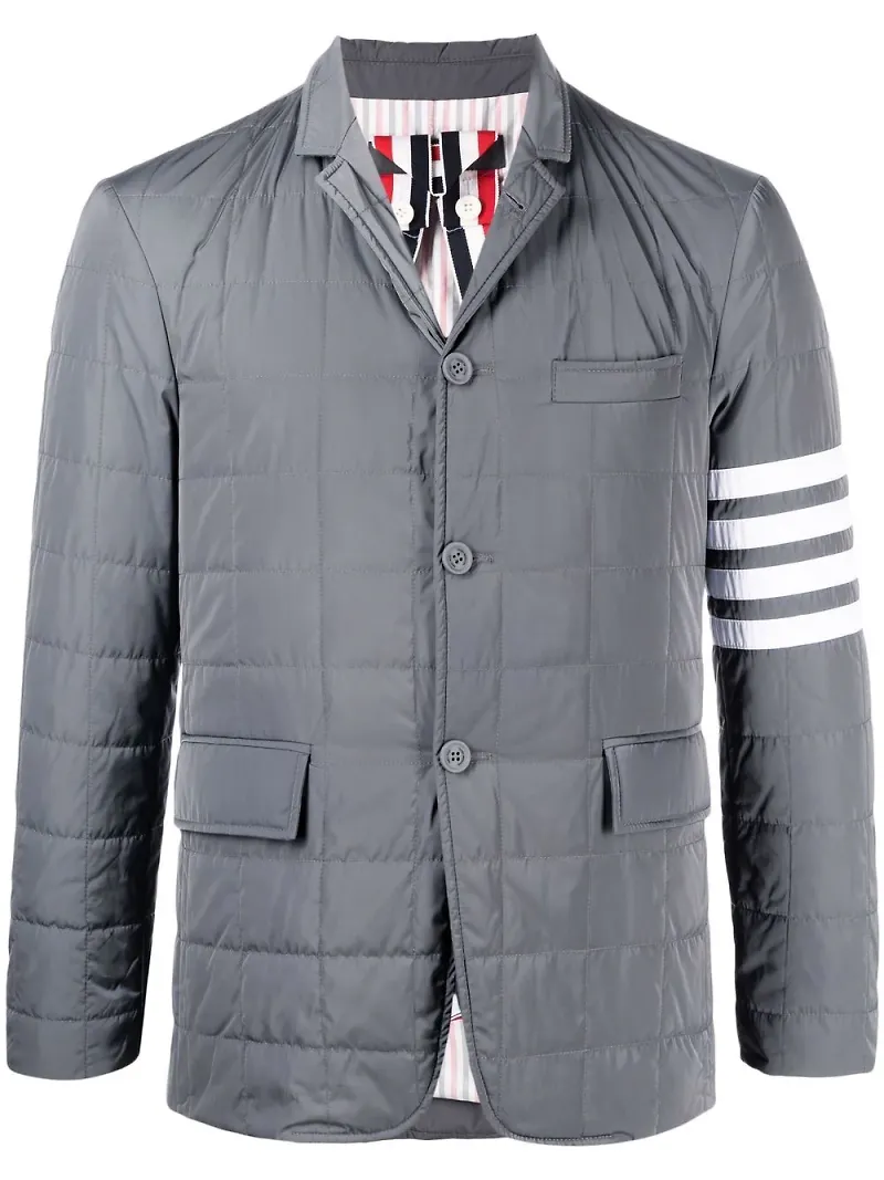Thom Browne 4-Bar vadderad quiltad blazer - Grå
