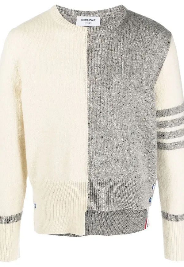 Thom Browne asymmetrisk ulltröja - Vit