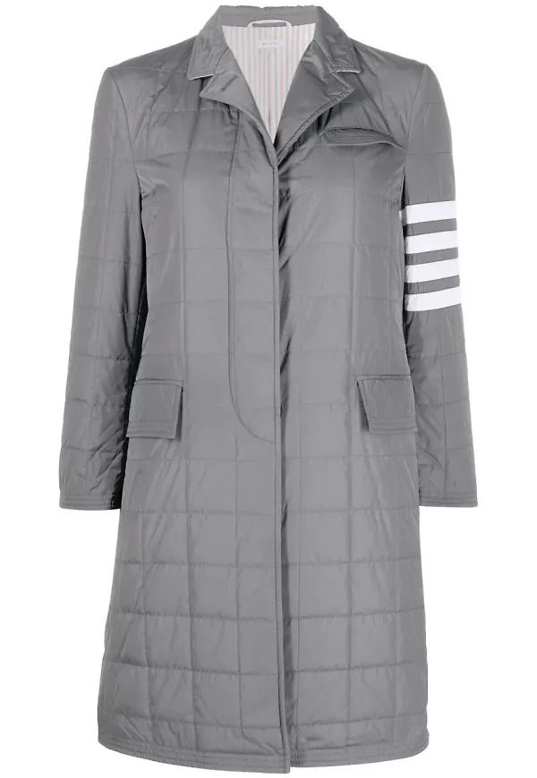 Thom Browne Chesterfield quiltad kappa - Grå