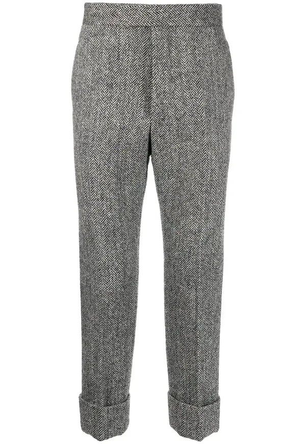 Thom Browne chevronstickade trekvartsbyxor - Svart