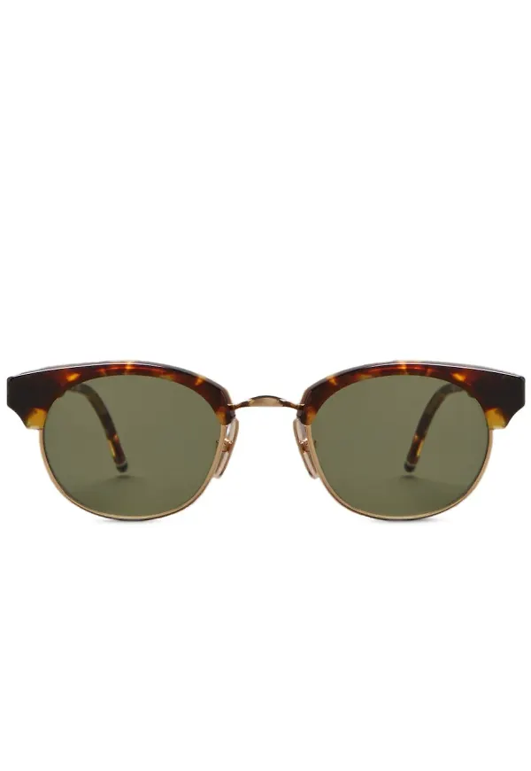 Thom Browne Eyewear Clubmaster sköldpaddsfärgade solglasögon - Brun