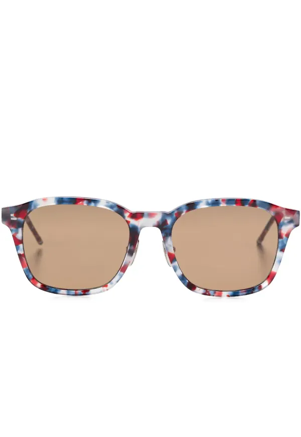 Thom Browne Eyewear sköldpaddsfärgade solglasögon - Blå