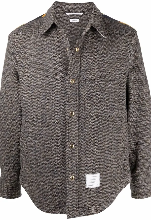 Thom Browne fiskbensmönstrad kavaj - Brun