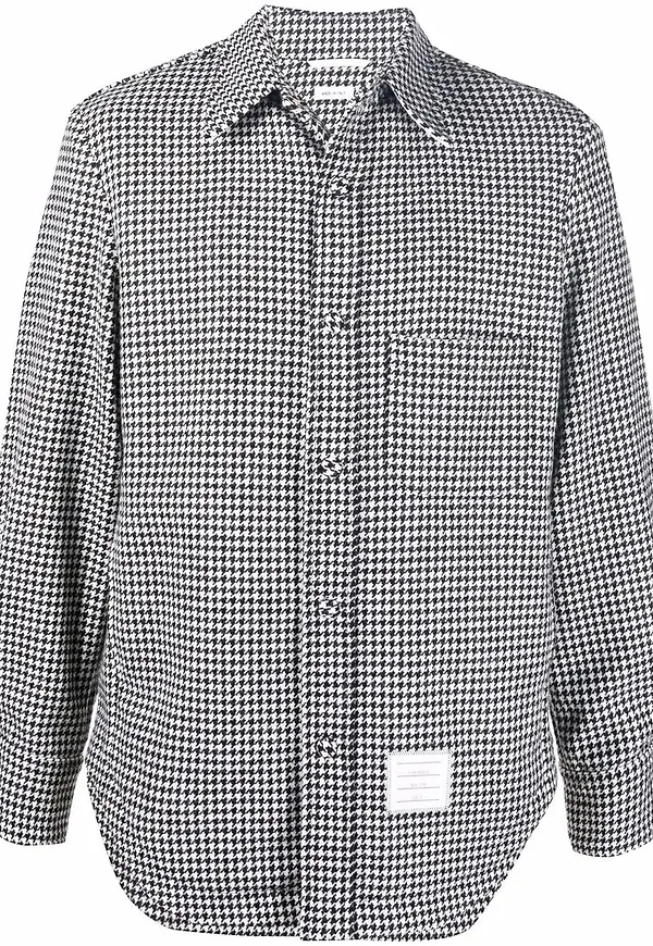 Thom Browne hundtandsmönstrad skjortjacka - Svart