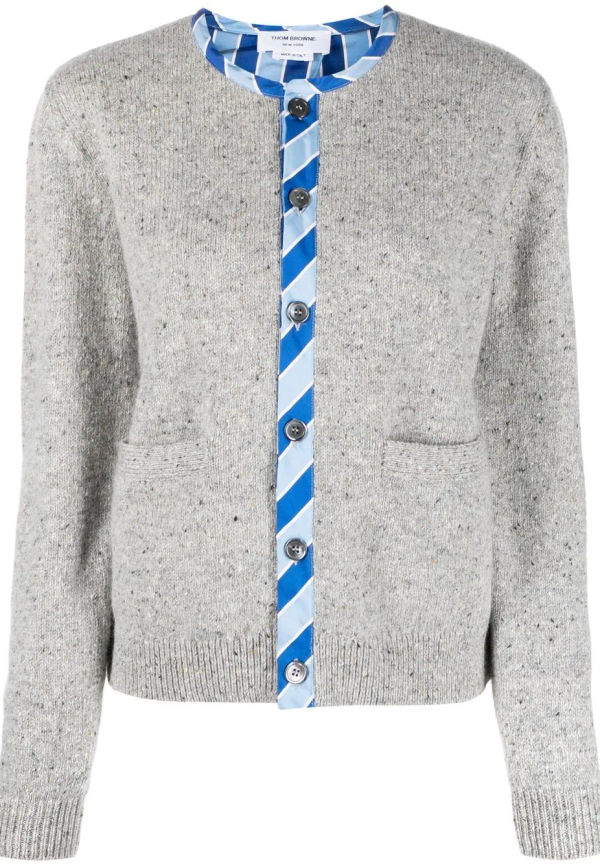 Thom Browne kofta med randig kant - Grå