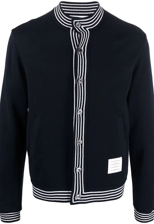 Thom Browne kofta med randkant - Blå
