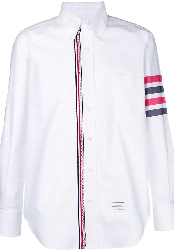 Thom Browne Oxford-skjorta med dragkedja - Vit
