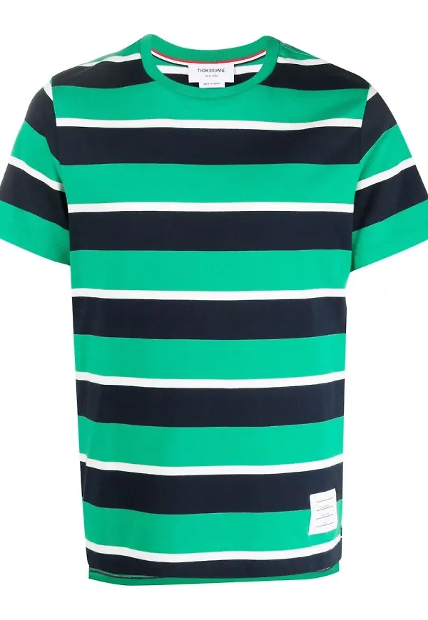 Thom Browne randig t-shirt - Grön