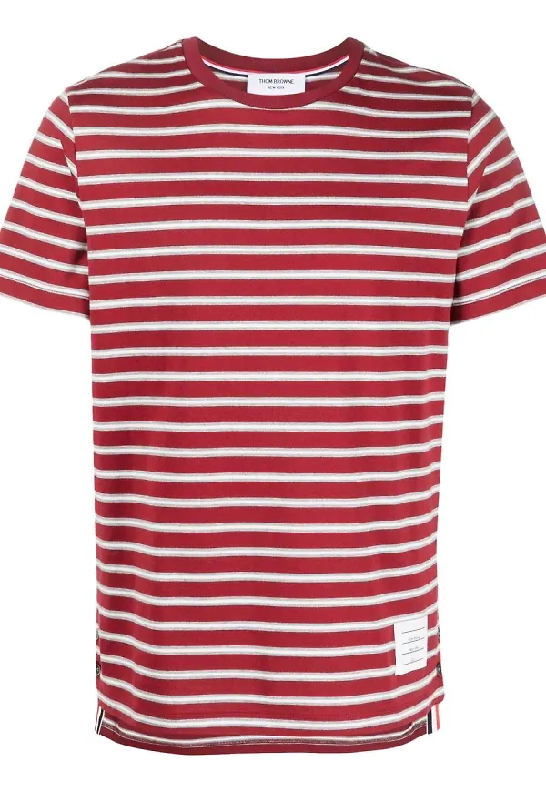 Thom Browne randig t-shirt - Röd