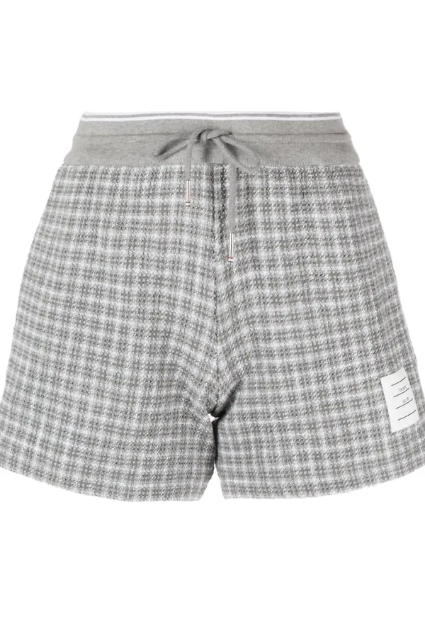 Thom Browne rutiga träningsshorts - Grå