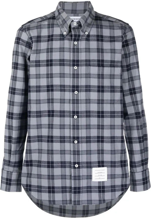 Thom Browne skotskrutig skjorta - Grå