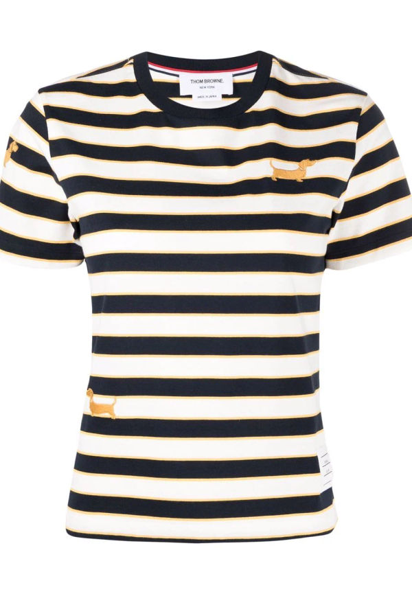 Thom Browne t-shirt med rundad hals - Blå