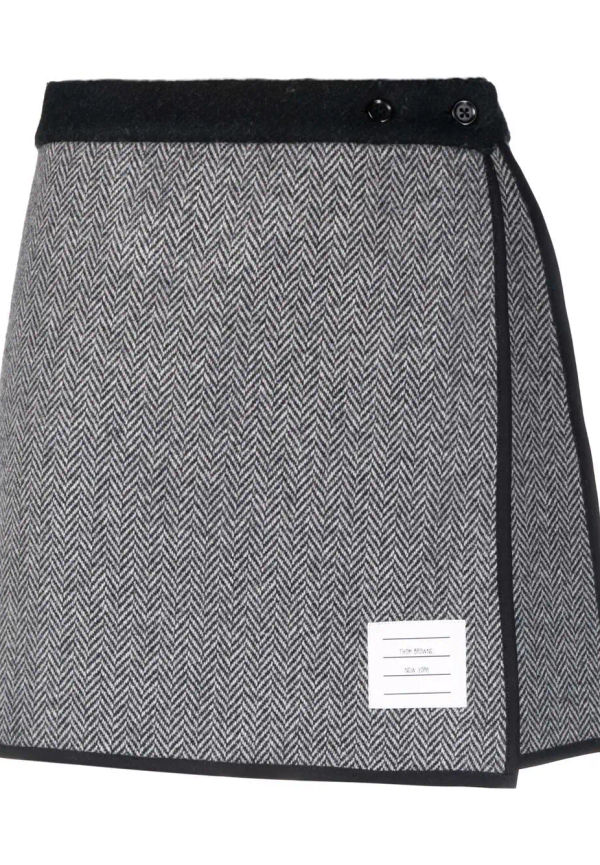 Thom Browne vändbar kort omlottkjol - Svart