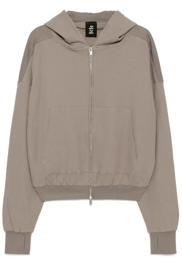 Thom Krom hoodie med våffeleffekt - Grå