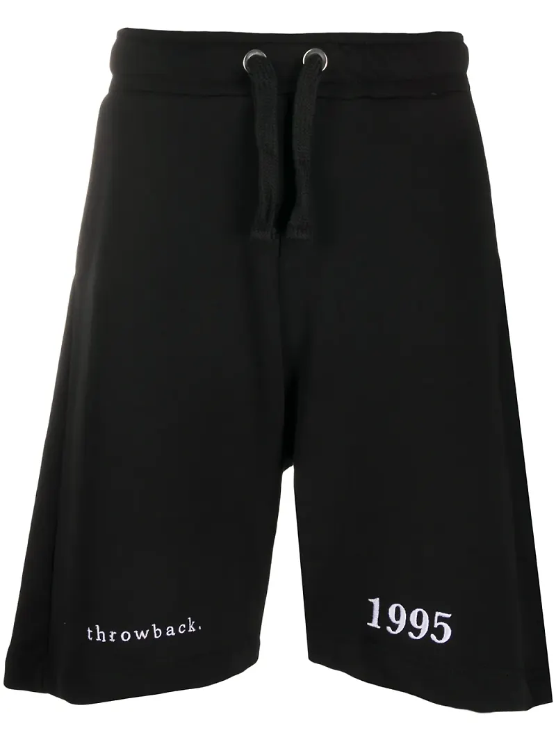Throwback. träningsshorts med broderad logotyp - Svart