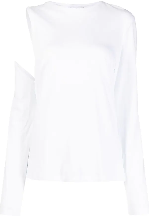 Tibi asymmetrisk topp - Vit