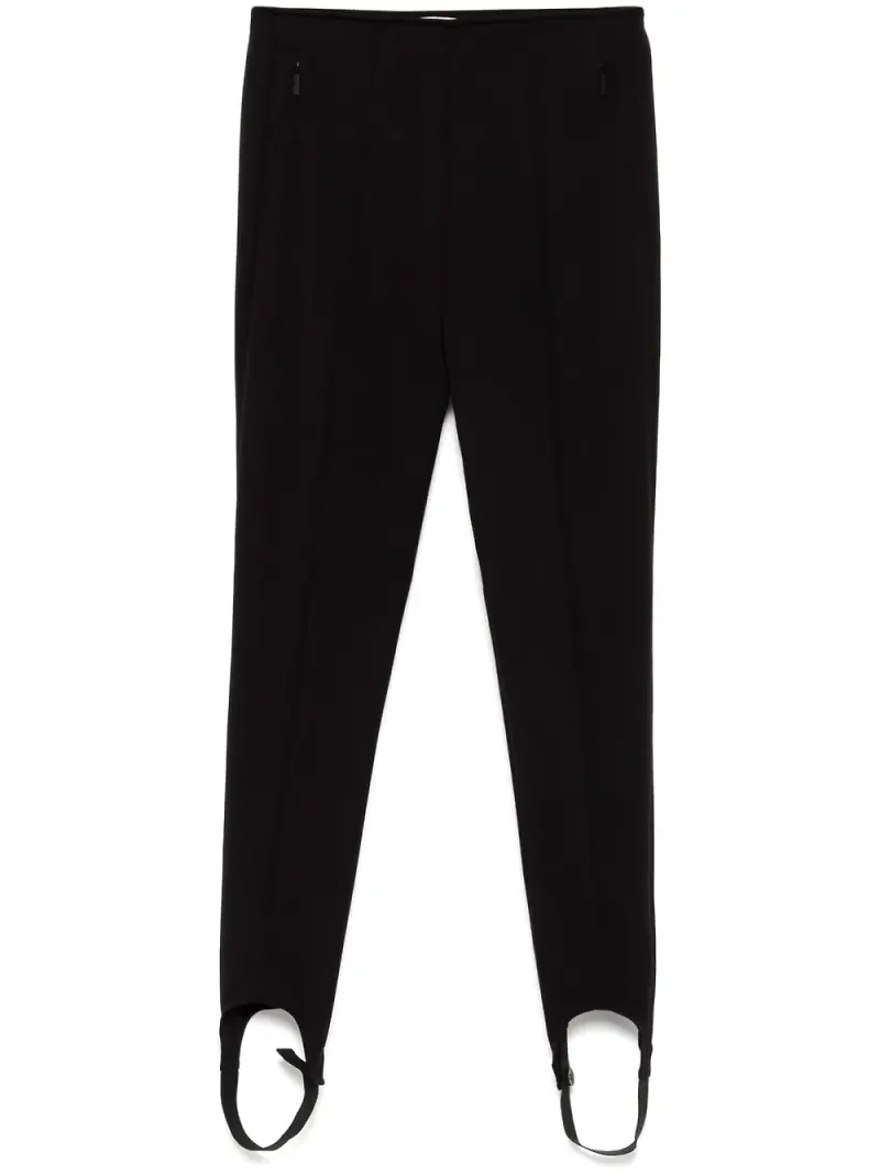 Tibi Compact ultra stretchiga stickade leggings med resårhälla under foten - Svart