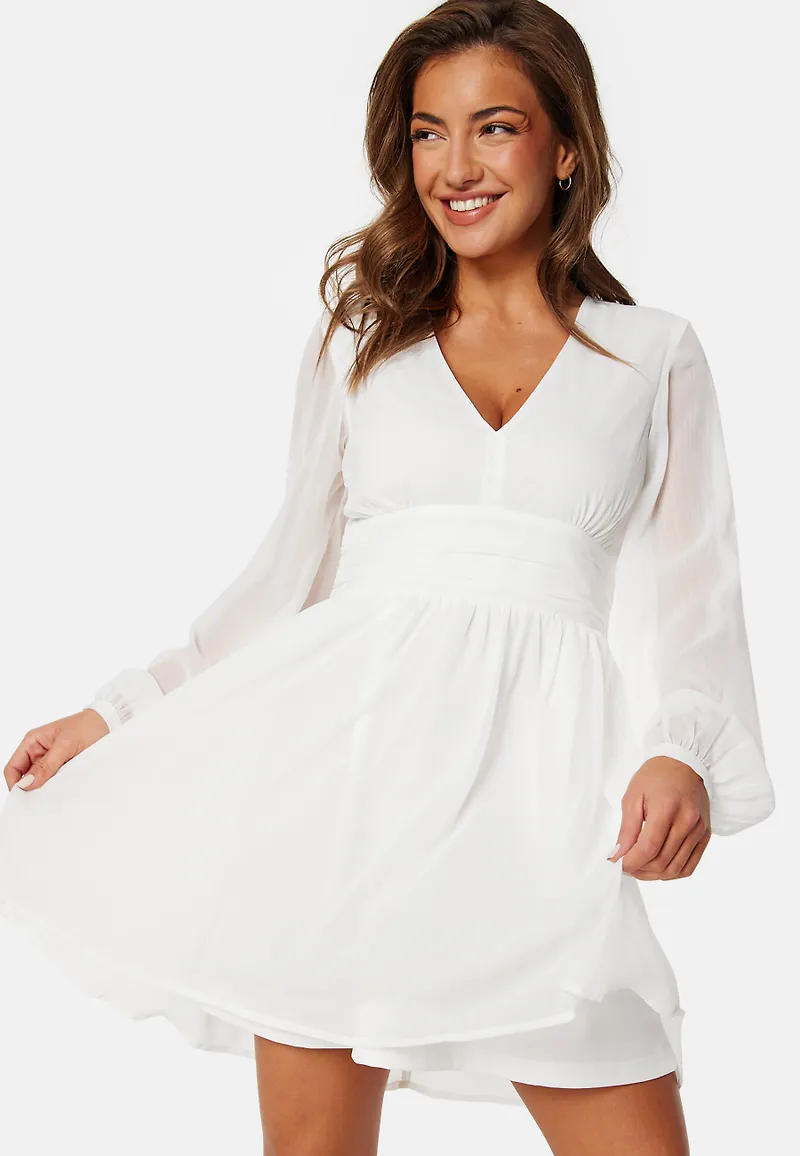 Tie Back L/S Chiffon Dress