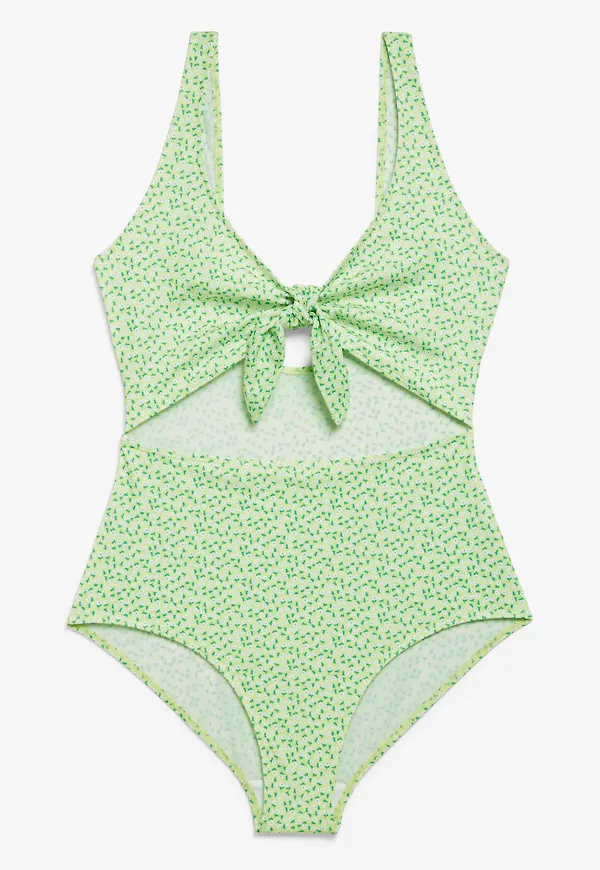 Tie cut out swimsuit - Green