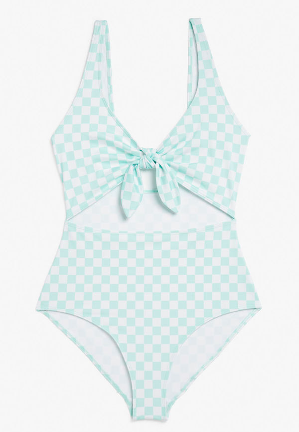 Tie cut out swimsuit - Green