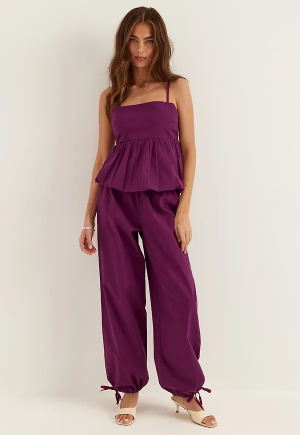 Tie Detail Cotton Trousers