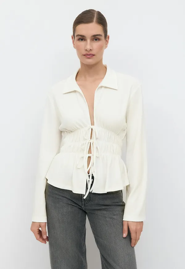 Tie front jersey shirt