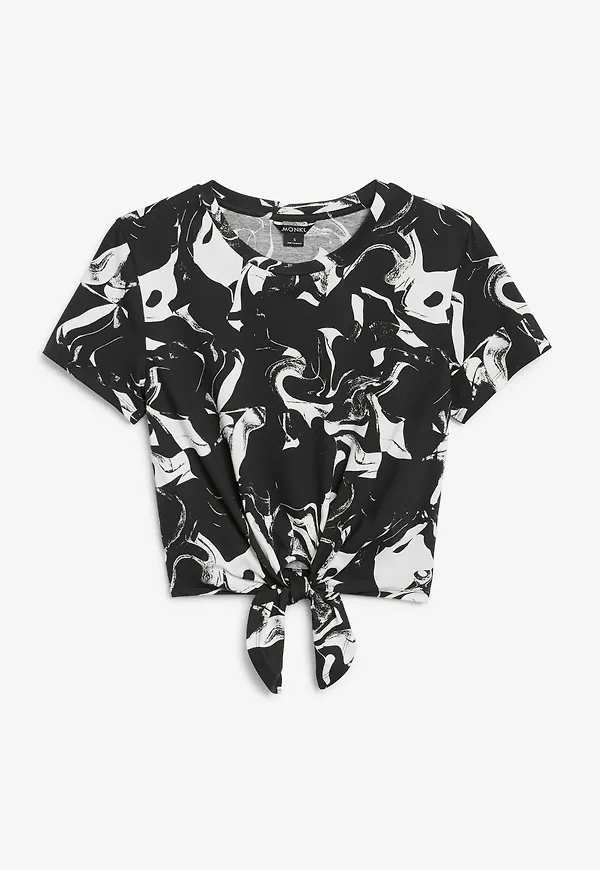 Tie front tee - Black
