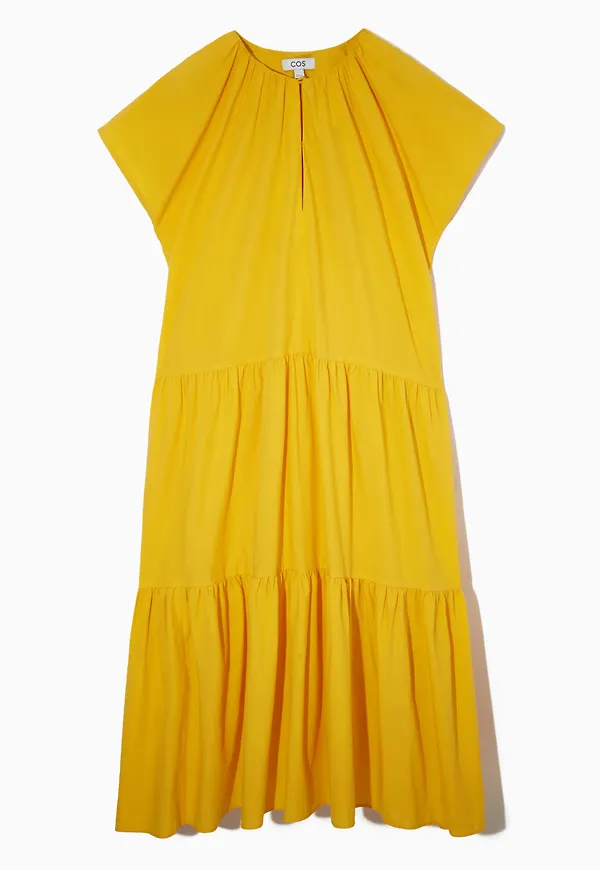 TIERED A-LINE MAXI DRESS