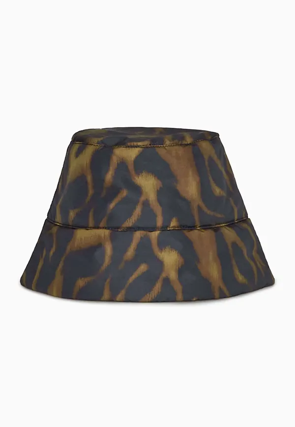 TIGER-PRINT PADDED BUCKET HAT