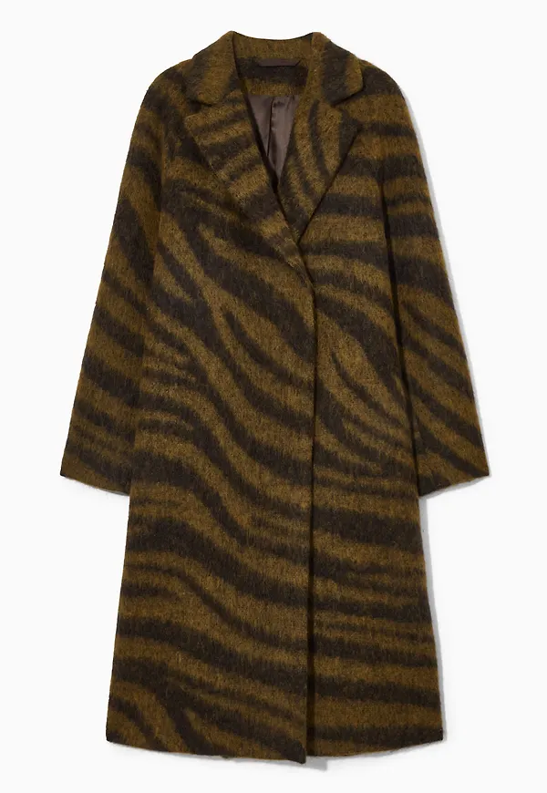 TIGER-PRINT WOOL COAT