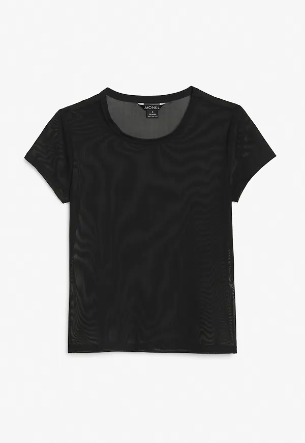 Tight mesh t-shirt - Black