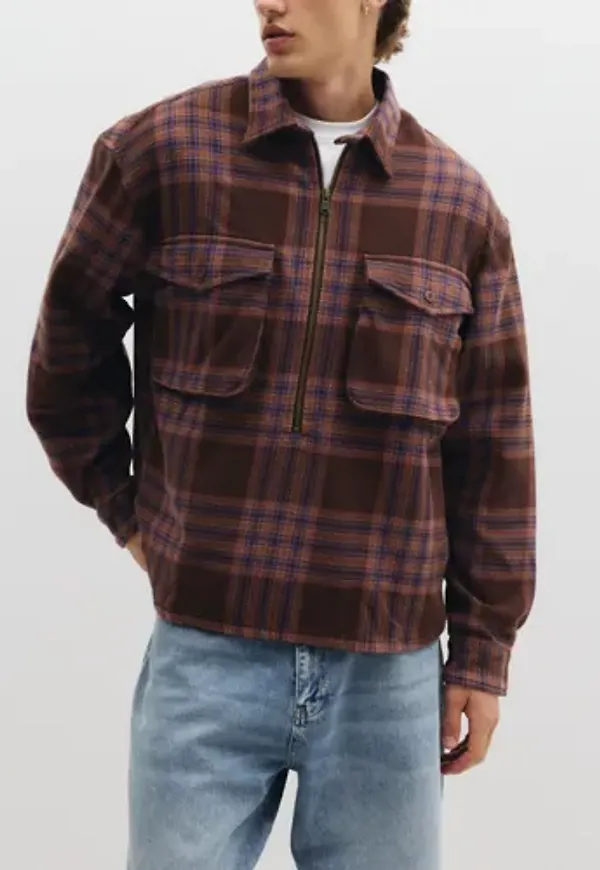 Timberland Flannel House Check 1/4 ZIP OV Flannelskjortor Brun