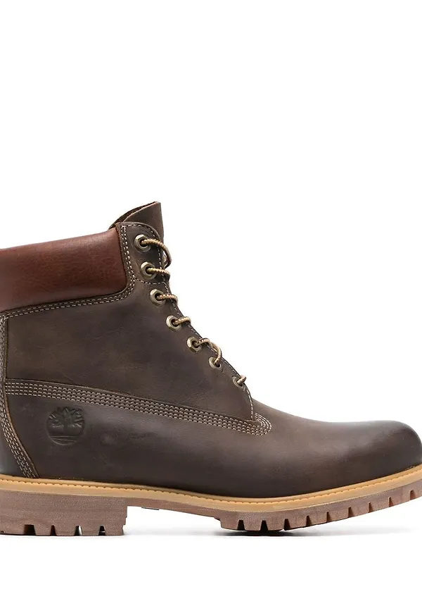 Timberland läderstövlar med snörning - Brun